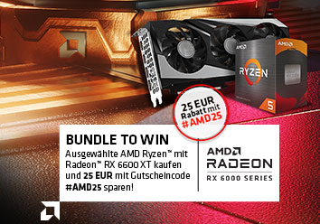 Ausgew&auml;hlte AMD Ryzen&trade; mit Radeon&trade; RX 6600 XT kaufen und 25 EUR mit Gutscheincode #AMD25 sparen!