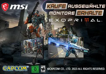 Erhalte Exoprimal beim Kauf eines teilnehmenden MSI Monitors