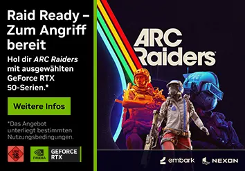Hol dir ARC Raiders mit ausgewählten GeForce RTX 50-Serie Grafikkarten.