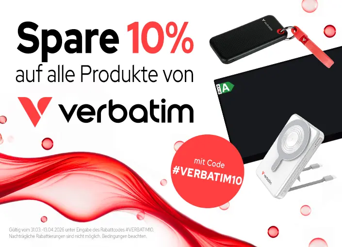 Spare 10% auf alle Verbatim Produkte