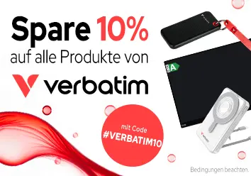 Spare 10% auf alle Verbatim Produkte
