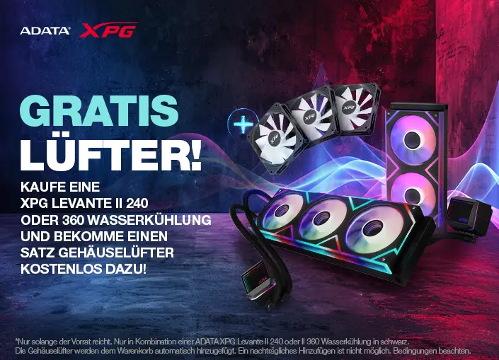 Kaufe eine XPG ADATA Levante 2 240 oder 360 Wak&uuml; von XPG und erhalte gratis L&uuml;fter dazu