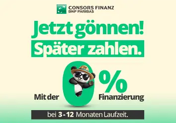 Mit der 0%-Finanzierung bei 3-12 Monaten Laufzeit.