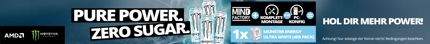 Pure Power - Zero Sugar. Hol Dir mehr Power mit Monster Energy beim Kauf!