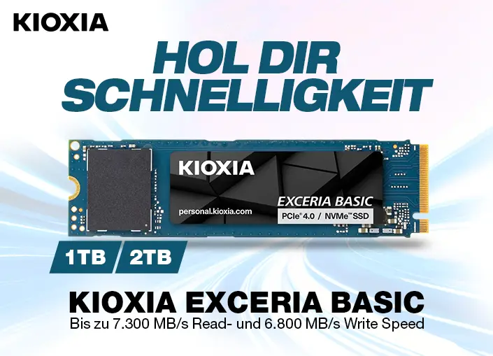 Hol dir Schnelligkeit mit der KIOXIA Exceria Basic Serie. Hier entdecken!