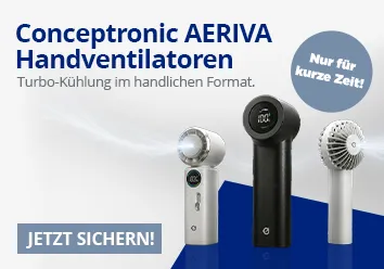 Turbo-Erfrischung mit den Handventilatoren von Conceptronic - nur f&uuml;r kurze Zeit!
