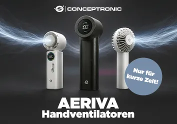 Turbo-Erfrischung mit den Handventilatoren von Conceptronic - nur f&uuml;r kurze Zeit!