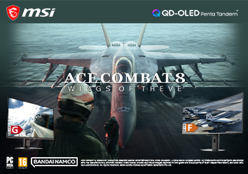 Sichere dir deinen ACE COMBAT 8: Wings of the Theve Game-Code beim Kauf eines teilnehmenden MSI QD-OLED-Gaming-Monitors!