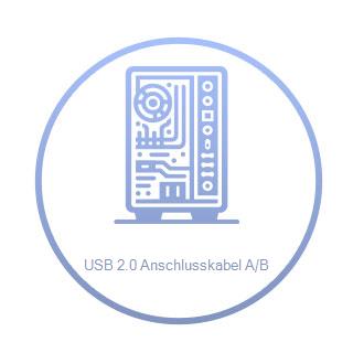 (€0,98*/1m) 5.00m Lanberg USB2.0 Lade- und Datenkabel USB B