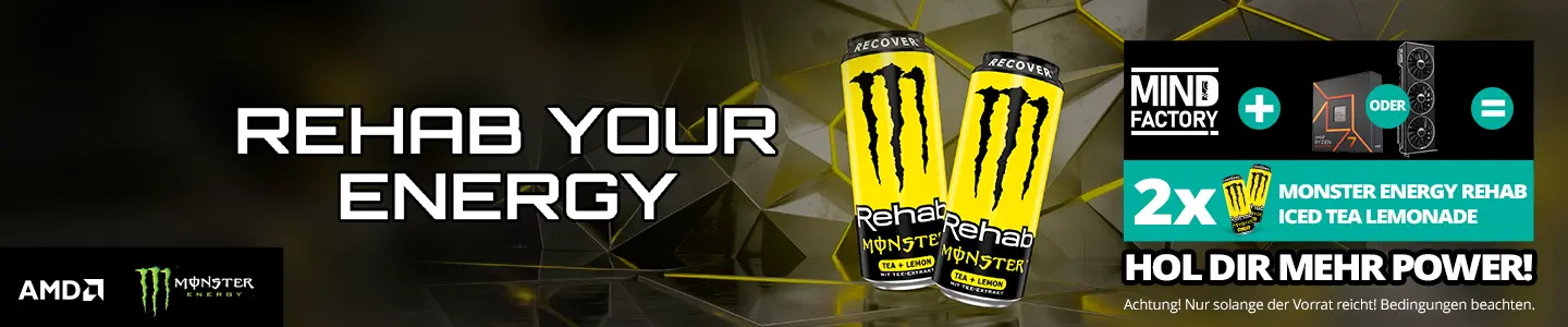 Monster Energy Rehab Iced Tea Lemonade 2 Dosen gratis