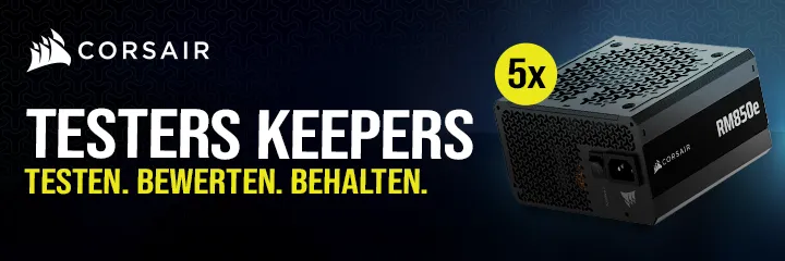 Testers Keepers mit Corsair 850 Watt RMe Series 2025 RM850e Modular 80+ Gold