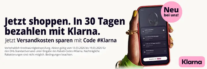 Jetzt shoppen. In 30 Tagen bezahlen mit Klarna.