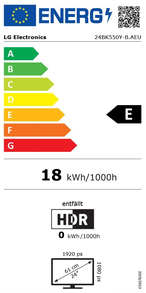 24" (60,96cm) LG Electronics Commercial 24BK550Y-B schwarz