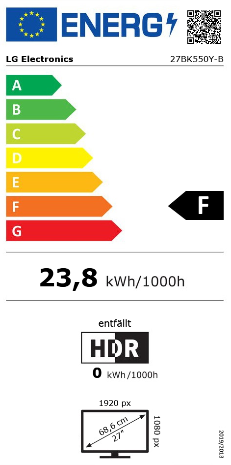 27" (68,58cm) LG Electronics Commercial 27BK550Y-B schwarz