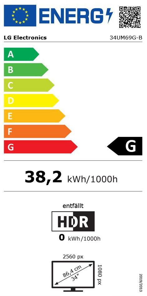 34" (86,36cm) LG Electronics 34UM69G-B schwarz 2560x1080