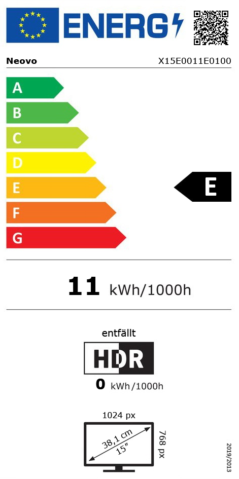 15" (38,10cm) Neovo X3 Excel X15E0011E0100 schwarz 1024x768