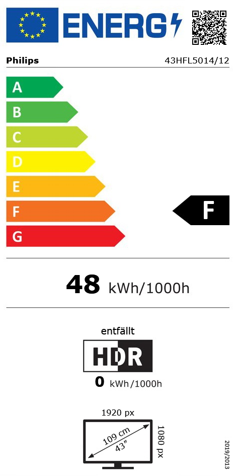43" (109cm) Philips 43HFL5014/12 Full HD 50Hz LCD DVB-C / DVB-T