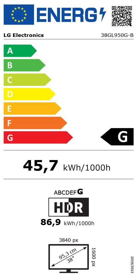 37.5" (95,25cm) LG Electronics UltraGear 38GL950G-B schwarz