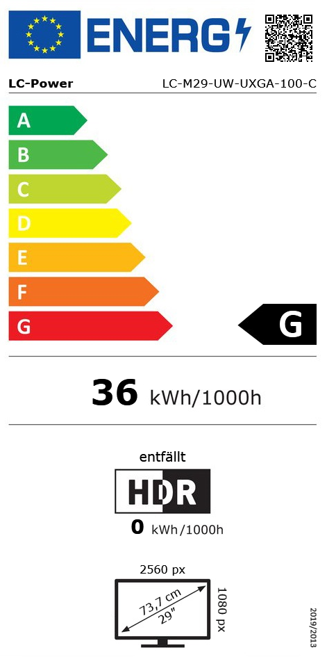 29" (73,66cm) LC-Power LC-M29-UW-UXGA-100-C schwarz 2560x1080 1x