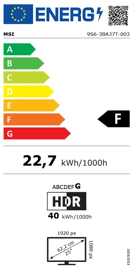 24,5" (62,23cm) MSI Optix MAG251RX schwarz 1920x1080 1x