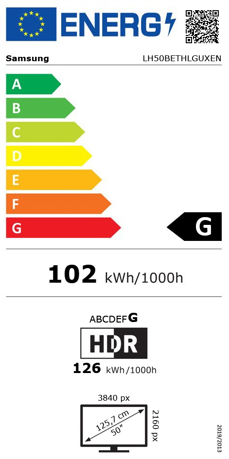 49.5" (125,73cm) Samsung Smart Signature E50T-H 4K 60Hz LED