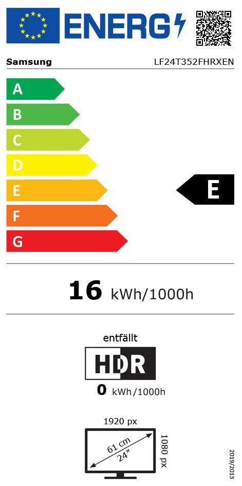 24" (60,96cm) Samsung F24T352FHR schwarz 1920x1080 1xHDMI 1.4 /