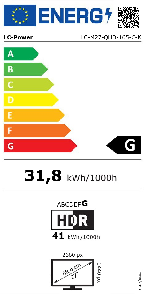 27" (68,58cm) LC-Power Gaming Monitor weiss 2560x1440