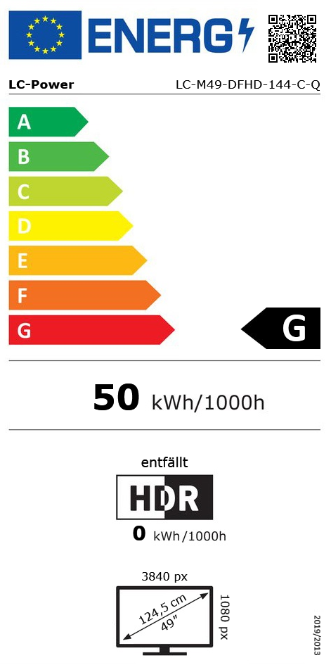 49" (124,46cm) LC-Power Gaming Monitor LC-M49-DFHD-144-C-Q