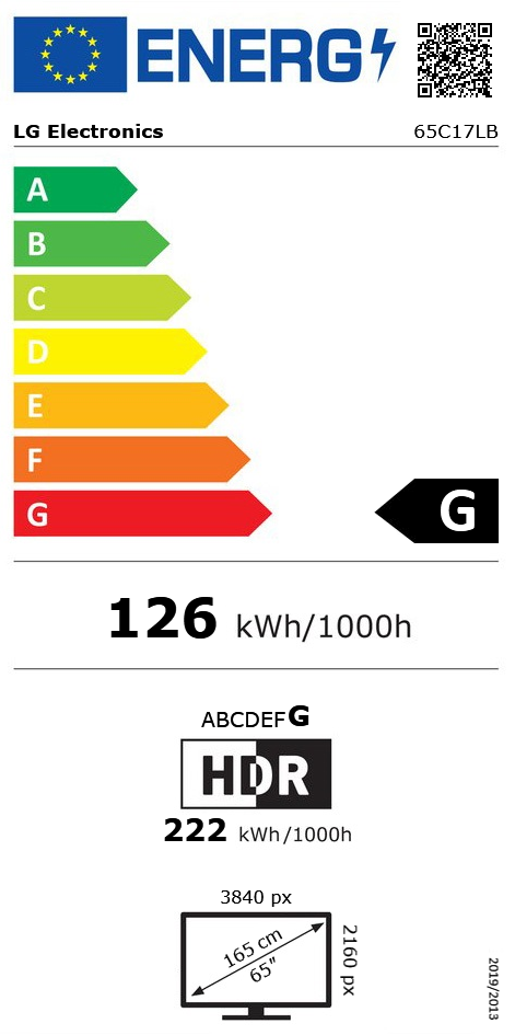 65" (165cm) LG Electronics OLED 65C17LB 120Hz OLED