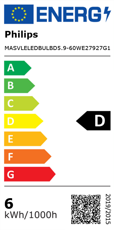 Philips Master VLE LED Bulb D5.9-60W Klar E27