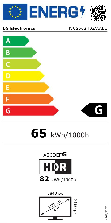 43" (109cm) LG Electronics 43US662H 4K 60Hz LED DVB-C / DVB-S /