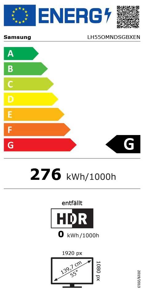 55" (139,70cm) Samsung OMN-D Serie LH55OMNDPGBEN schwarz