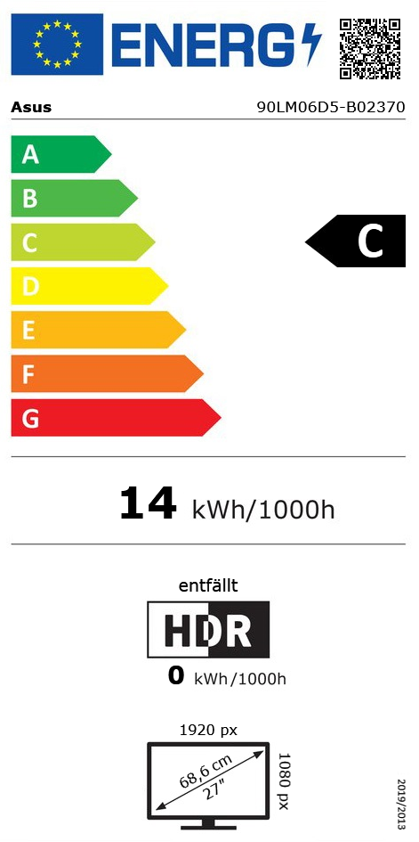 27" (68,58cm) Asus VY279HGE schwarz 1920x1080 1xHDMI 1.4