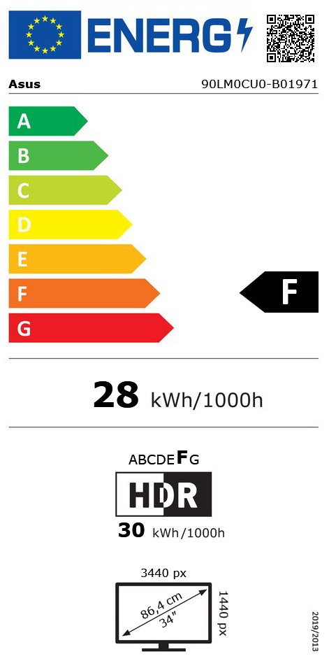 34" (86,36cm) Asus ROG Swift OLED PG34WCDN schwarz 3440x1440 1x
