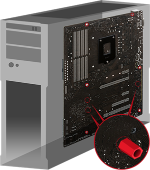 Sichere Befestigung des Mainboards