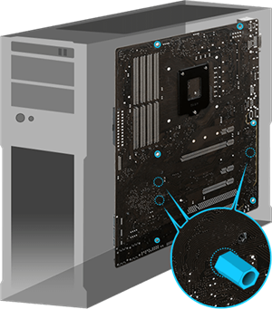 Sichere Befestigung des Mainboards