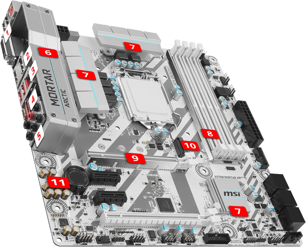 MSI H270M MORTAR ARCTIC