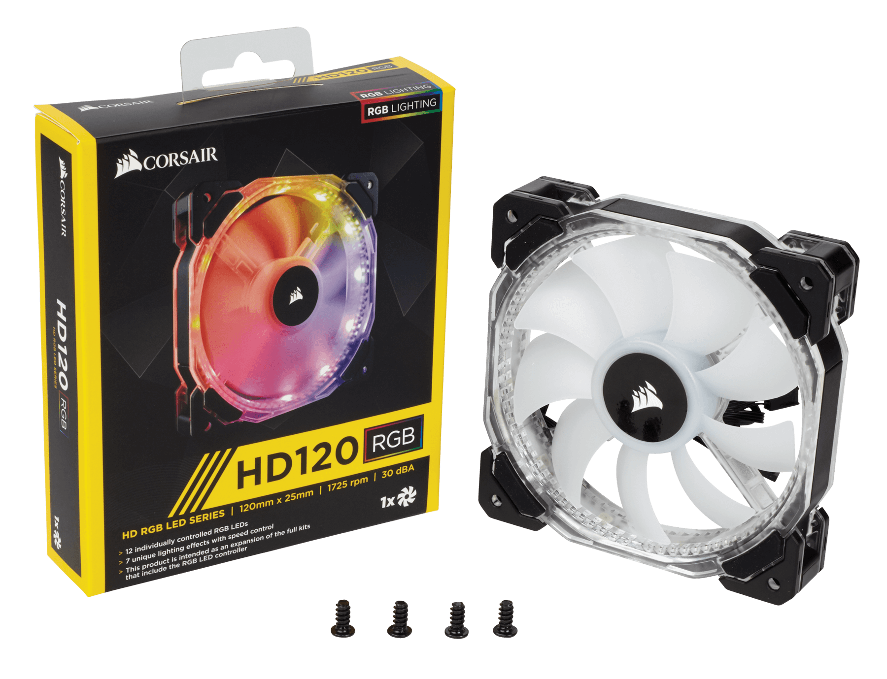 Corsair hd120 rgb led mit controller 120x120x25mm 800 1725 u min 18 30