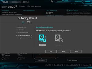 EZ Tuning Wizard – bertakten und RAID
