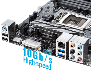 Ultimative-Geschwindigkeit von 10Gb/s mit den integrierten USB 3.1-Anschlssen