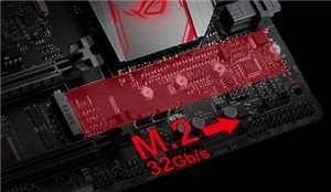 Einzigartige Geschwindigkeit dank integriertem M.2 mit bis zu 32 Gb/s