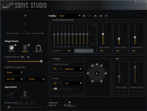 Komplette Kontrolle der Audio-Einstellungen mit Sonic Studio