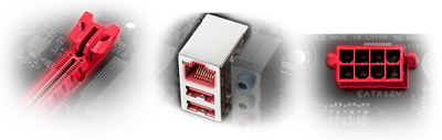 Vergoldetes PCIe-x16- und LAN-Design
