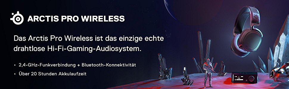 SteelSeries Arctis Pro Wireless, Gaming-Headset, hochaufl?sende Lautsprechertreiber, Bluetooth