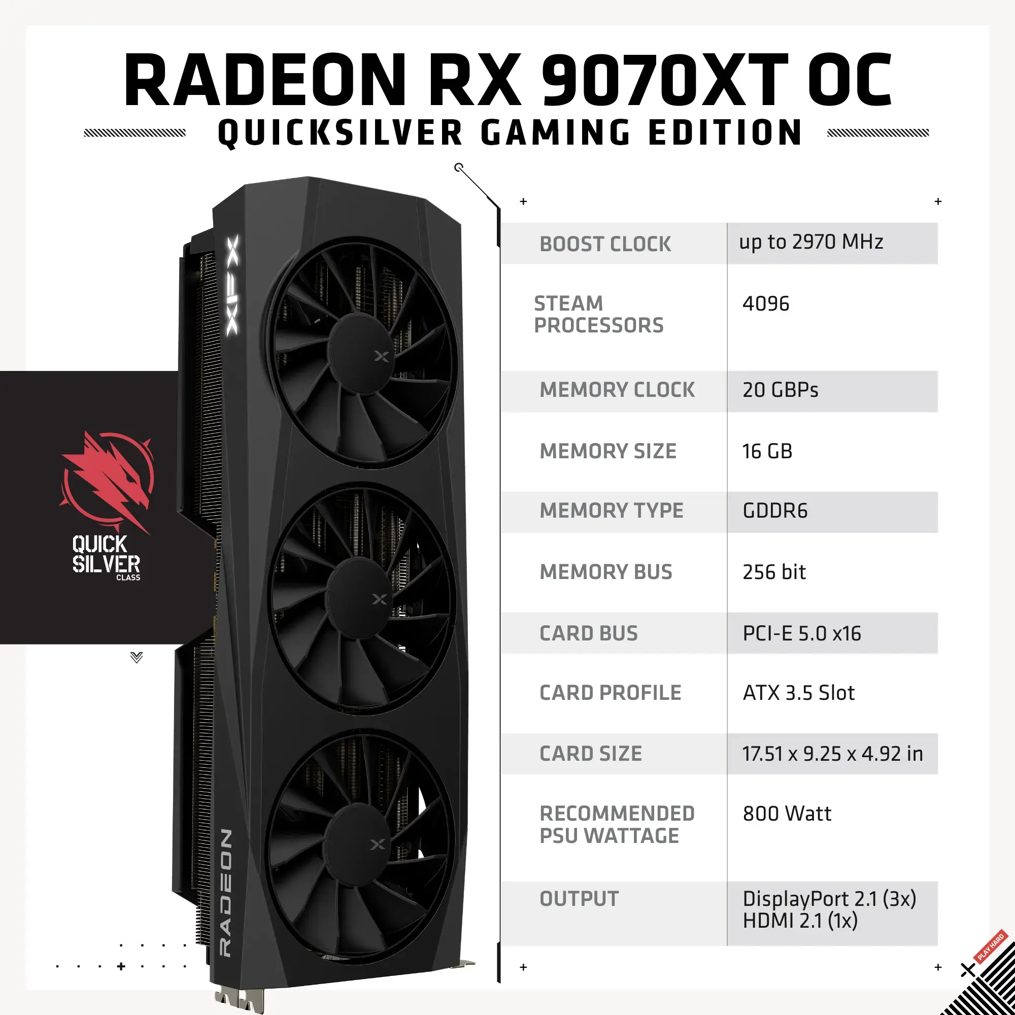 Radeon RX 9070 XT OC - Quicksilver Gaming Edition