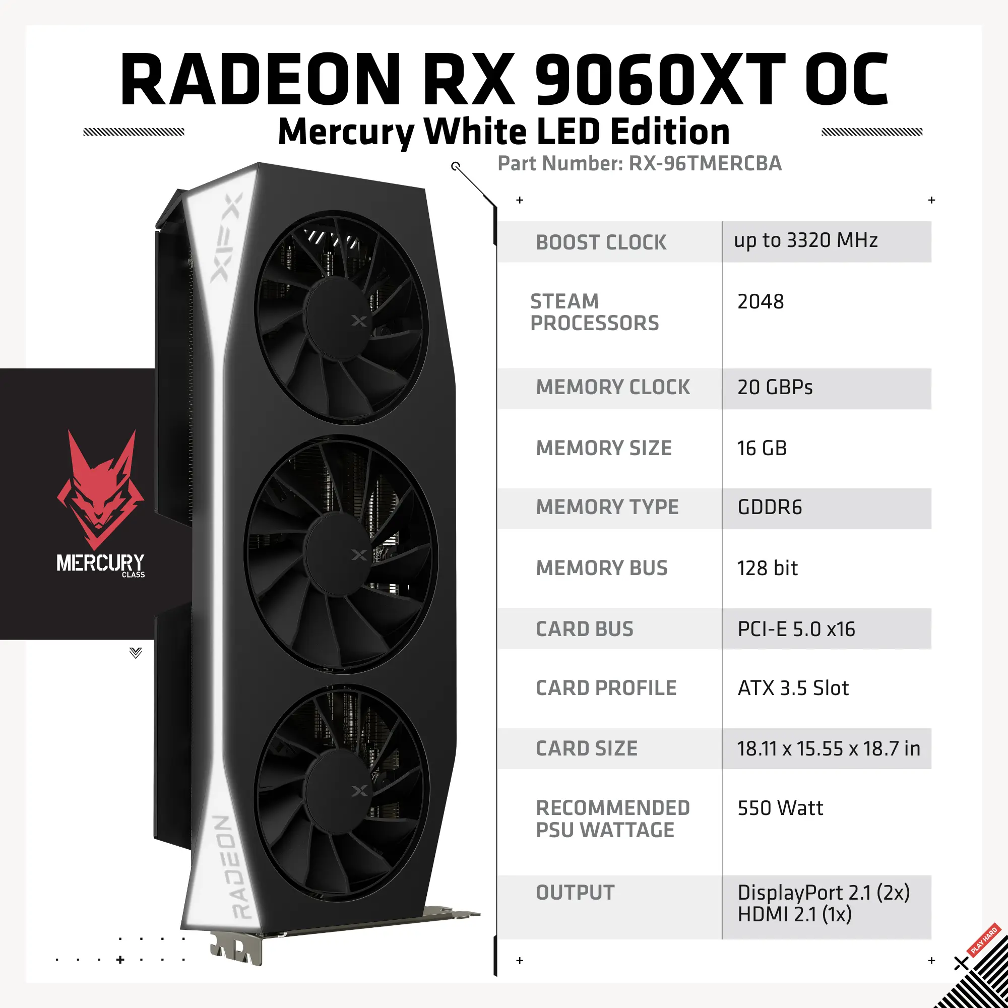 Radeon RX 9070 XT OC - Mercury White LED Edition