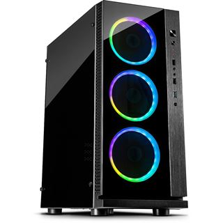 Inter-Tech W-III RGB mit Sichtfenster Midi Tower ohne Netzteil schwarz