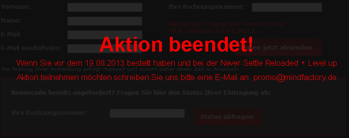 Aktion beendet!