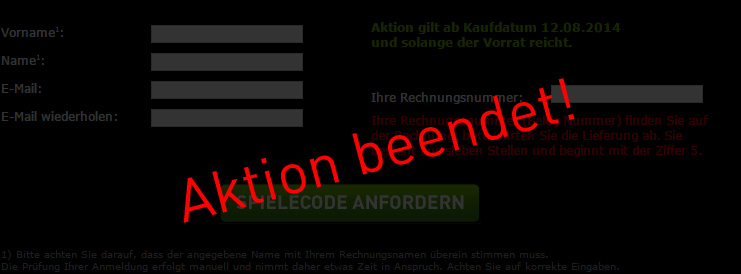 Aktion beendet!