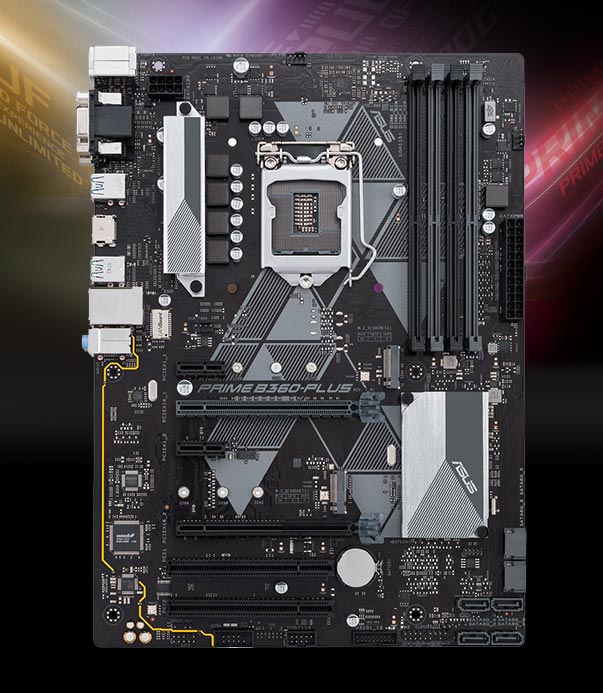Asus Prime B360-Plus Intel B360 So.1151 Dual Channel DDR4 ATX Retail Asus Prime B360-Plus Intel B360 So.1151 Dual Channel DDR4 ATX Retail